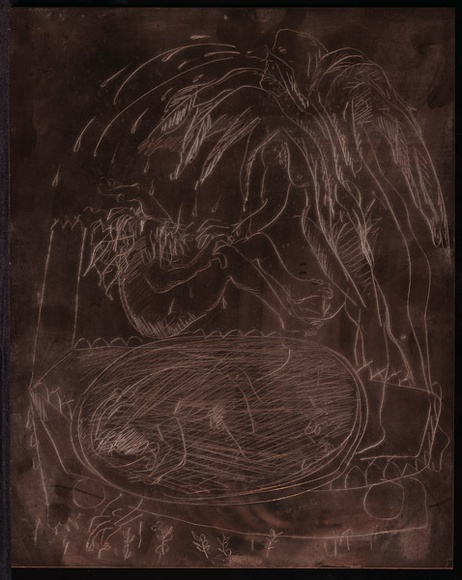 Artist: b'BOYD, Arthur' | Title: b'Plate 31: Jonah page 76. Ninevah garden city.' | Date: 1972-73 | Technique: b'etched plate' | Copyright: b'This work appears on screen courtesy of Bundanon Trust' Artist: b'BOYD, Arthur' | Title: b'Plate 31: Jonah page 76. Ninevah garden city.' | Date: 1972-73 | Technique: b'etched plate' | Copyright: b'This work appears on screen courtesy of Bundanon Trust'