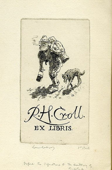 Artist: b'LINDSAY, Lionel' | Title: b'Bookplate: R.H. Croll.' | Date: 1943 | Technique: b'etching, printed' | Copyright: b'Courtesy of the National Library of Australia' Artist: b'LINDSAY, Lionel' | Title: b'Bookplate: R.H. Croll.' | Date: 1943 | Technique: b'etching, printed' | Copyright: b'Courtesy of the National Library of Australia'