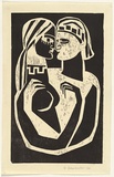 Artist: HANRAHAN, Barbara | Title: We are one | Date: 1960 | Technique: woodcut, printed in black ink, from one block