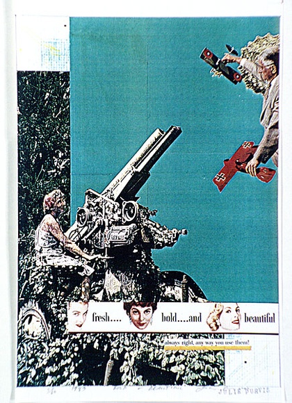 Artist: b'Purvis, Julie.' | Title: b'Bold and Beautiful' | Date: 1983 | Technique: b'photocopy, printed in colour, from collage; pencil additions' Artist: b'Purvis, Julie.' | Title: b'Bold and Beautiful' | Date: 1983 | Technique: b'photocopy, printed in colour, from collage; pencil additions'