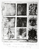 Artist: b'Shearer, Mitzi.' | Title: b'See through a window darkly' | Date: 1979 | Technique: b'etching and aquatint, printed in black ink, from one plate, hand-coloured'