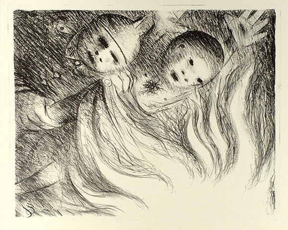 Artist: b'BOYD, Arthur' | Title: b'The ordeal by fire.' | Date: (1965) | Technique: b'lithograph, printed in black ink, from one plate' | Copyright: b'Reproduced with permission of Bundanon Trust' Artist: b'BOYD, Arthur' | Title: b'The ordeal by fire.' | Date: (1965) | Technique: b'lithograph, printed in black ink, from one plate' | Copyright: b'Reproduced with permission of Bundanon Trust'