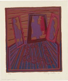 Artist: WALKER, Murray | Title: Optical carpet and mirrors. | Date: 1968 | Technique: linocut, printed in colour, from multiple blocks