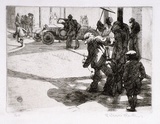 Artist: b'Hawkins, Weaver.' | Title: b'Carnival' | Date: 1920 | Technique: b'etching, printed in black ink, from one plate' | Copyright: b'The Estate of H.F Weaver Hawkins'