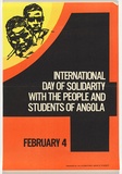 Artist: b'UNKNOWN' | Title: b'International day of solidarity with people and students of Angola' | Date: c.1978 | Technique: b'lithograph, printed in colour, from multiple stones [or plates]'