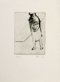 Artist: b'MADDOCK, Bea' | Title: b'Flower person.' | Date: 1966 | Technique: b'drypoint, printed in black ink with plate-tone, from one copper plate'