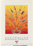 Artist: McDiarmid, David. | Title: Australian Bicentennial exhibition poster featuring dolls by Peter Tully | Date: 1988 | Technique: screenprint | Copyright: Courtesy of copyright owner, Merlene Gibson (sister)