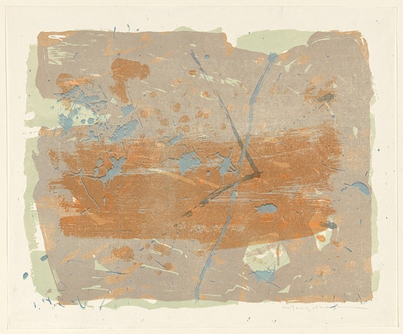 Artist: b'MACQUEEN, Mary' | Title: b'Composition' | Date: c.1974 | Technique: b'lithograph, printed in colour, from multiple plates' | Copyright: b'Courtesy Paulette Calhoun, for the estate of Mary Macqueen' Artist: b'MACQUEEN, Mary' | Title: b'Composition' | Date: c.1974 | Technique: b'lithograph, printed in colour, from multiple plates' | Copyright: b'Courtesy Paulette Calhoun, for the estate of Mary Macqueen'