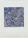 Artist: Singer, Sadie. | Title: no title [Blue landscape]. | Date: 1984 | Technique: linocut, printed in colour, from multiple blocks | Copyright: Reproduced courtesy of the artist