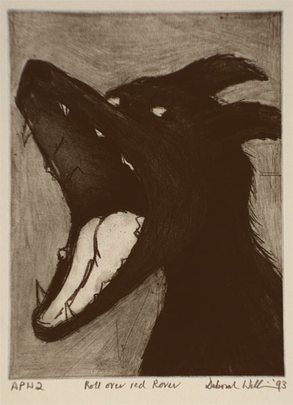 Artist: b'Williams, Deborah.' | Title: b'Roll over red rover' | Date: 1993, June | Technique: b'etching, aquatint, printed in black ink, with plate-tone from one plate' Artist: b'Williams, Deborah.' | Title: b'Roll over red rover' | Date: 1993, June | Technique: b'etching, aquatint, printed in black ink, with plate-tone from one plate'