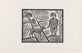 Artist: Groblicka, Lidia | Title: Home sick | Date: 1962 | Technique: woodcut, printed in black ink, from one block