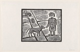 Artist: Groblicka, Lidia. | Title: Home sick | Date: 1962 | Technique: woodcut, printed in black ink, from one block