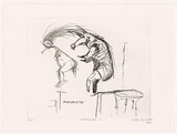 Artist: b'Cullen, Adam.' | Title: b'Manslaughter II.' | Date: 2001 | Technique: b'drypoint, printed in black ink, from one perspex sheet'