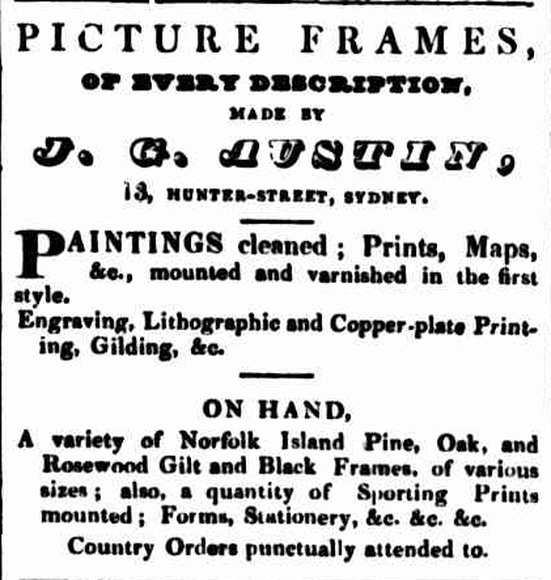 Title: J.G. Austin Picture Frames 21 December 1835