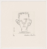 Artist: Martin, Mathew. | Title: Self portrait | Date: 2004, 9 February | Technique: etching, printed in black ink, from one plate