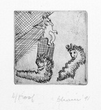 Artist: SHEARER, Mitzi | Title: not titled | Date: 1991 | Technique: etching, printed in black ink with plate-tone