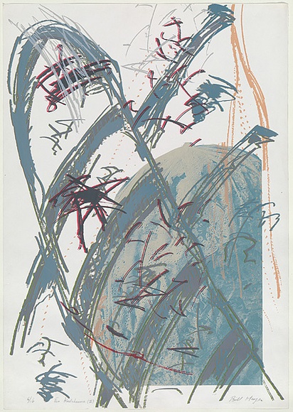 Artist: b'MEYER, Bill' | Title: b'Ein Keiloheinu, II.' | Date: 1986 | Technique: b'photo-screenprint, printed in colour, from multiple stencils' | Copyright: b'\xc2\xa9 Bill Meyer' Artist: b'MEYER, Bill' | Title: b'Ein Keiloheinu, II.' | Date: 1986 | Technique: b'photo-screenprint, printed in colour, from multiple stencils' | Copyright: b'\xc2\xa9 Bill Meyer'