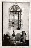 Artist: b'LINDSAY, Lionel' | Title: b'Spanish still life' | Date: 1936 | Technique: b'wood-engraving, printed in black ink, from one block' | Copyright: b'Courtesy of the National Library of Australia'