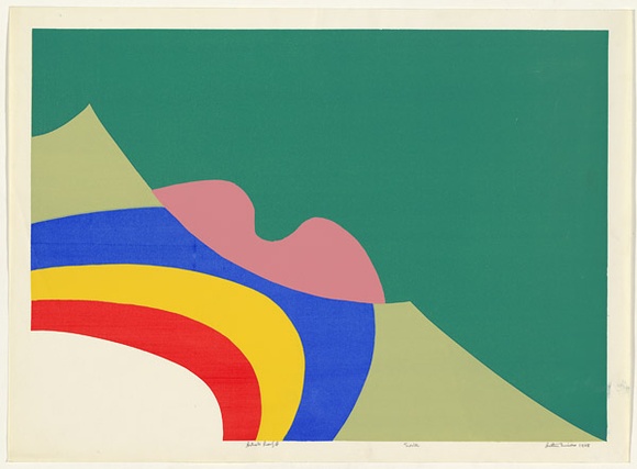 Artist: b'WICKS, Arthur' | Title: b'Siesta' | Date: 1968 | Technique: b'screenprint, printed in colour, from multiple stencils' Artist: b'WICKS, Arthur' | Title: b'Siesta' | Date: 1968 | Technique: b'screenprint, printed in colour, from multiple stencils'