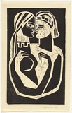 Artist: b'HANRAHAN, Barbara' | Title: b'We are one' | Date: 1960 | Technique: b'woodcut, printed in black ink, from one block'