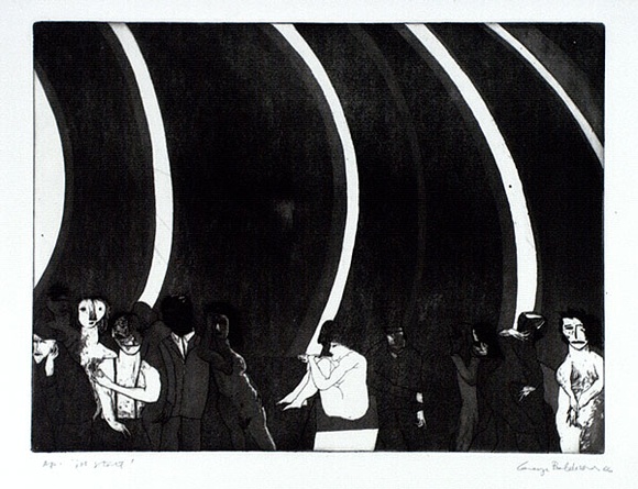 Artist: b'BALDESSIN, George' | Title: b'The tunnel.' | Date: 1966 | Technique: b'etching and aquatint, printed in black ink, from one plate' Artist: b'BALDESSIN, George' | Title: b'The tunnel.' | Date: 1966 | Technique: b'etching and aquatint, printed in black ink, from one plate'