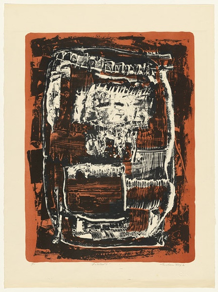 Artist: b'King, Grahame.' | Title: b'not titled I' | Date: 1962 | Technique: b'lithograph, printed in colour, from two stones [or plates]'