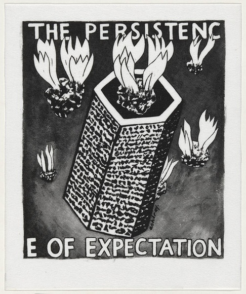 Artist: b'WORSTEAD, Paul' | Title: b'The persistence of Expectations' | Date: 1992 | Technique: b'screenprint, printed in black ink, from one stencil' | Copyright: b'This work appears on screen courtesy of the artist' Artist: b'WORSTEAD, Paul' | Title: b'The persistence of Expectations' | Date: 1992 | Technique: b'screenprint, printed in black ink, from one stencil' | Copyright: b'This work appears on screen courtesy of the artist'