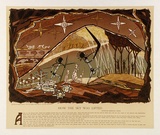 Artist: Mansell, Byram. | Title: How the sky was lifted | Date: c.1946 | Technique: lithograph, printed in colour, from painted plates