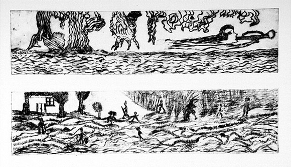 Artist: b'Shearer, Mitzi.' | Title: b'not titled' | Technique: b'etching, printed in black ink, from two  plates'