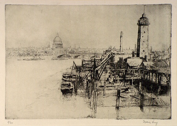 Artist: b'Long, Sydney.' | Title: b'The Thames from Waterloo Bridge' | Date: (1919) | Technique: b'line-etching, printed in black ink, from one copper plate' | Copyright: b'Reproduced with the kind permission of the Ophthalmic Research Institute of Australia'