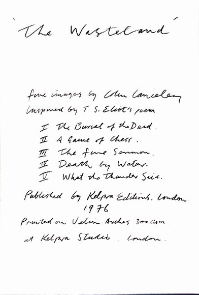 Artist: b'Lanceley, Colin.' | Title: b'Title page' | Date: 1975 | Technique: b'screenprint, printed in black ink, from one stencil' | Copyright: b'\xc2\xa9 Colin Lanceley. Licensed by VISCOPY, Australia' Artist: b'Lanceley, Colin.' | Title: b'Title page' | Date: 1975 | Technique: b'screenprint, printed in black ink, from one stencil' | Copyright: b'\xc2\xa9 Colin Lanceley. Licensed by VISCOPY, Australia'