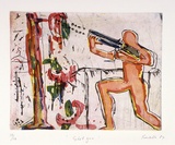 Artist: Fransella, Graham. | Title: Shotgun. | Date: 1984 | Technique: etching and aquatint printed in colour | Copyright: Courtesy of the artist