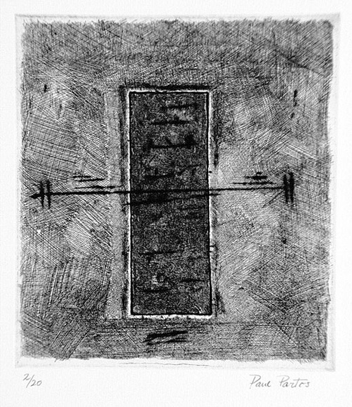 Artist: b'Partos, Paul.' | Title: b'not titled' | Date: 1985 | Technique: b'etching, engraving, rocker, drypoint, printed in black ink, from one plate' Artist: b'Partos, Paul.' | Title: b'not titled' | Date: 1985 | Technique: b'etching, engraving, rocker, drypoint, printed in black ink, from one plate'
