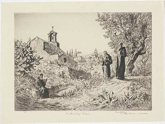Artist: b'LINDSAY, Lionel' | Title: b'The Hermitage, Cordova.' | Date: 1931 | Technique: b'etching and aquatint, printed in black ink, from one plate' | Copyright: b'Courtesy of the National Library of Australia' Artist: b'LINDSAY, Lionel' | Title: b'The Hermitage, Cordova.' | Date: 1931 | Technique: b'etching and aquatint, printed in black ink, from one plate' | Copyright: b'Courtesy of the National Library of Australia'