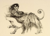 Artist: RICHARDSON, Berris | Title: The Metamorphosis of Mrs Morris III (self portrait) | Date: 1974 | Technique: lithograph, printed in black ink, from one stone [or plate]
