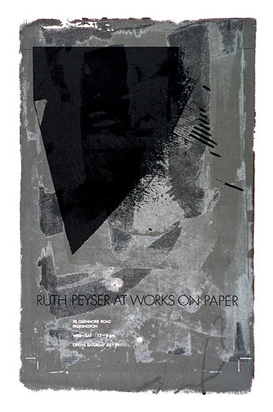 Artist: b'Peyser, Ruth.' | Title: b'Ruth Peyser at Works on Paper.' | Date: c.1981 | Technique: b'screenprint, printed in colour, from multiple stencils' Artist: b'Peyser, Ruth.' | Title: b'Ruth Peyser at Works on Paper.' | Date: c.1981 | Technique: b'screenprint, printed in colour, from multiple stencils'