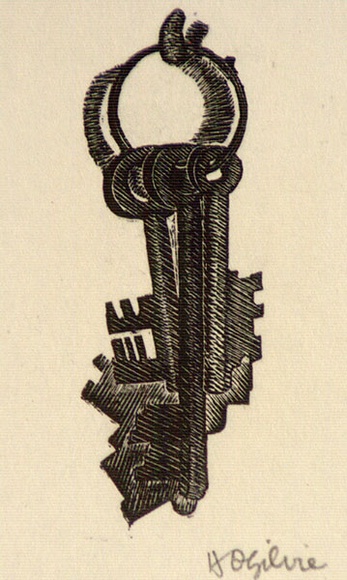 Artist: b'OGILVIE, Helen' | Title: b'not titled [Key ring]' | Date: (1947) | Technique: b'wood-engraving, printed in black ink, from one block'