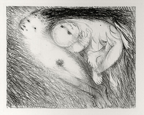 Artist: b'BOYD, Arthur' | Title: b'St Francis lying in the flames.' | Date: (1965) | Technique: b'lithograph, printed in black ink, from one plate' | Copyright: b'Reproduced with permission of Bundanon Trust' Artist: b'BOYD, Arthur' | Title: b'St Francis lying in the flames.' | Date: (1965) | Technique: b'lithograph, printed in black ink, from one plate' | Copyright: b'Reproduced with permission of Bundanon Trust'