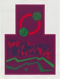 Artist: MEYER, Bill | Title: There is a time | Date: 1971 | Technique: screenprint, printed in six colours, from multiple stencils (including hand cut, direct and photo ortho stencils) | Copyright: © Bill Meyer