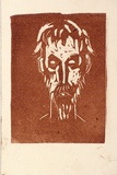 Artist: Bell, George.. | Title: (Bearded man) [recto; verso]. | Technique: linocut, printed in black ink, from one block