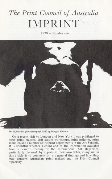 Artist: b'PRINT COUNCIL OF AUSTRALIA' | Title: b'Periodical | Imprint. Melbourne: Print Council of Australia, vol. 05, no. 1, 1970' | Date: 1970 Artist: b'PRINT COUNCIL OF AUSTRALIA' | Title: b'Periodical | Imprint. Melbourne: Print Council of Australia, vol. 05, no. 1, 1970' | Date: 1970