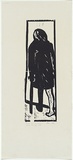 Artist: MADDOCK, Bea | Title: Girl on crutches | Date: 1964 | Technique: woodcut, printed in black ink by hand-burnishing, from  one pine block