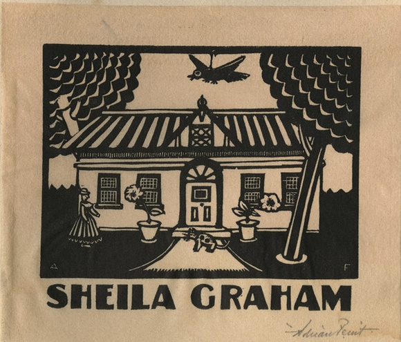 Artist: b'FEINT, Adrian' | Title: b'Bookplate: Sheila Graham.' | Date: (1927) | Technique: b'wood-engraving, printed in black ink, from one block' | Copyright: b'Courtesy the Estate of Adrian Feint' Artist: b'FEINT, Adrian' | Title: b'Bookplate: Sheila Graham.' | Date: (1927) | Technique: b'wood-engraving, printed in black ink, from one block' | Copyright: b'Courtesy the Estate of Adrian Feint'