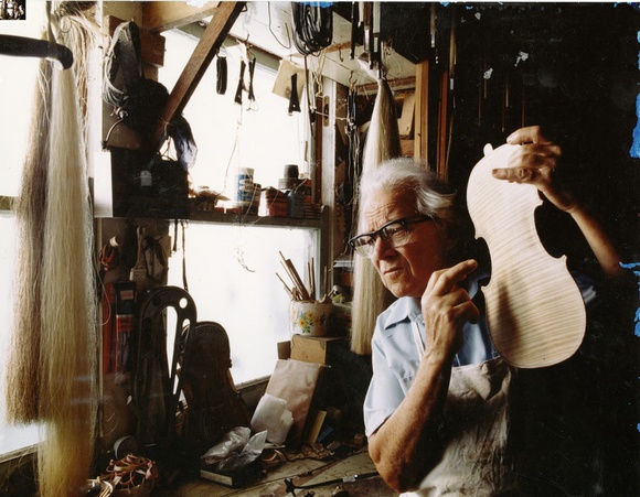 Title: Portrait of John Goodschall Johnson, printmaker and violin maker | Date: c.1960