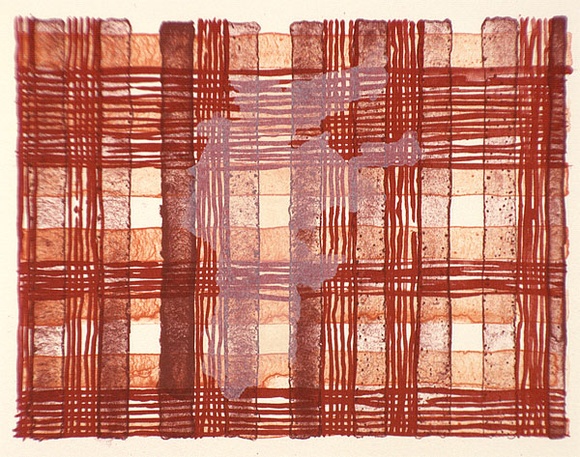 Artist: b'McPherson, Megan.' | Title: b'Hong Kong Island check.' | Date: 1997 | Technique: b'tuche lithograph, printed in colour and translucent white, from three stones' Artist: b'McPherson, Megan.' | Title: b'Hong Kong Island check.' | Date: 1997 | Technique: b'tuche lithograph, printed in colour and translucent white, from three stones'