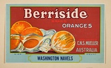 Artist: Burdett, Frank. | Title: Label: Berriside oranges. | Date: 1931 | Technique: lithograph, printed in colour, from multiple stones [or plates]