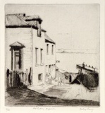 Artist: b'Long, Sydney.' | Title: b'Windmill Street, Old Sydney [1].' | Date: 1926 | Technique: b'drypoint, printed in black ink, from one copper plate' | Copyright: b'Reproduced with the kind permission of the Ophthalmic Research Institute of Australia'
