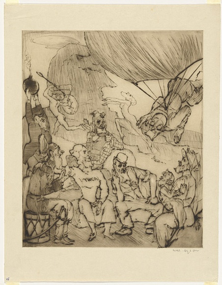 Artist: b'Dyson, Will.' | Title: b'Our immortals: First act, third scene of an old and original comedy by G.B.S.' | Date: c.1929 | Technique: b'drypoint, printed in black ink, from one plate' Artist: b'Dyson, Will.' | Title: b'Our immortals: First act, third scene of an old and original comedy by G.B.S.' | Date: c.1929 | Technique: b'drypoint, printed in black ink, from one plate'