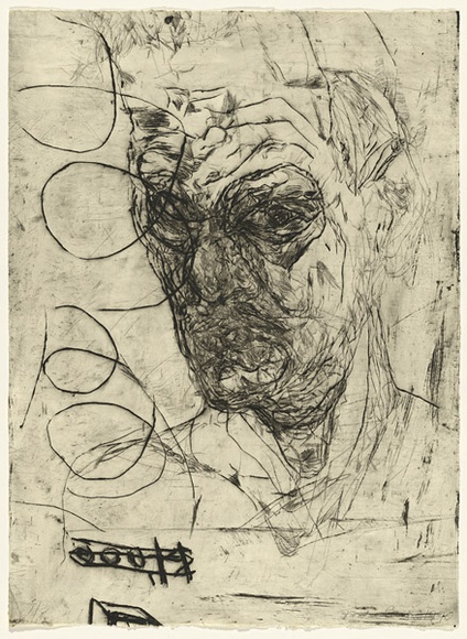 Artist: b'PARR, Mike' | Title: b'Untitled Self-portraits 1.' | Date: 1990 | Technique: b'drypoint, printed in black ink, from one copper plate' Artist: b'PARR, Mike' | Title: b'Untitled Self-portraits 1.' | Date: 1990 | Technique: b'drypoint, printed in black ink, from one copper plate'