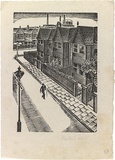 Artist: Lewis, Aletta. | Title: not titled [London street scene] | Date: c.1931 | Technique: wood-engraving, printed in black ink, from one block